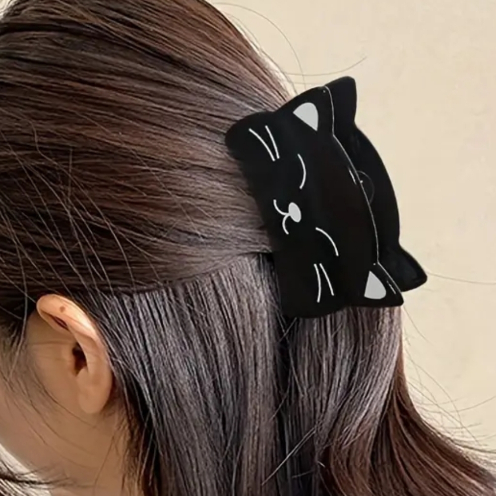 Black Cat Hair Clip ACRYLIC Hair Claw